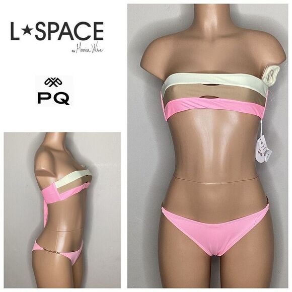 New. L*SPACE and PQ pink bikini S-top/L-bottom. Retails $172